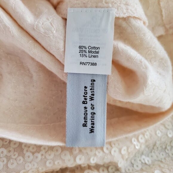 J. Crew NWT Sequin Tank Top Cream XS Cotton/Modal/Linen Blend - Picture 4 of 8